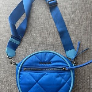 MZ Wallace Round Quilted Crossbody in Cobalt and Aqua